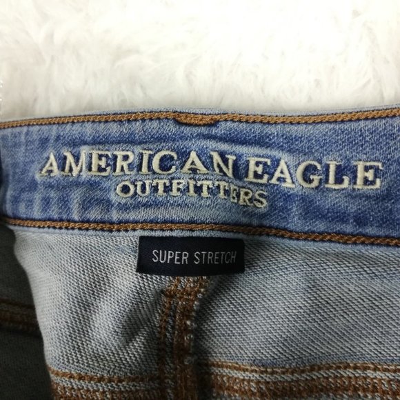 American‎ Eagle Womens Jeans Jeggings Blue Denim Light Wash Super Stretch 0 - Picture 11 of 13